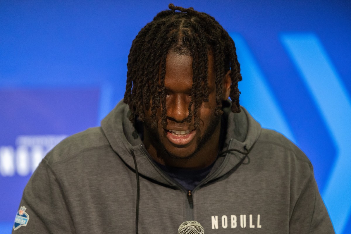 Penn State offensive tackle Olu Fashanu could fill an immediate need for the Las Vegas Raiders.